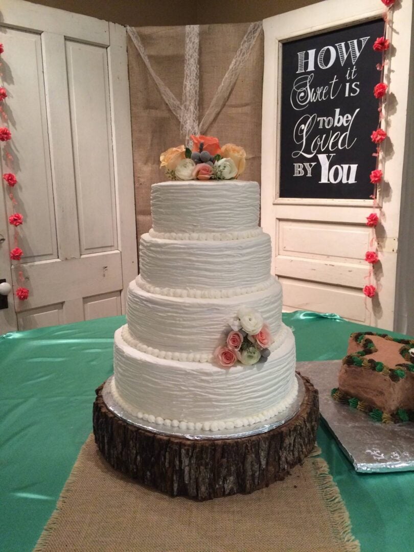 elegant cake with flowers