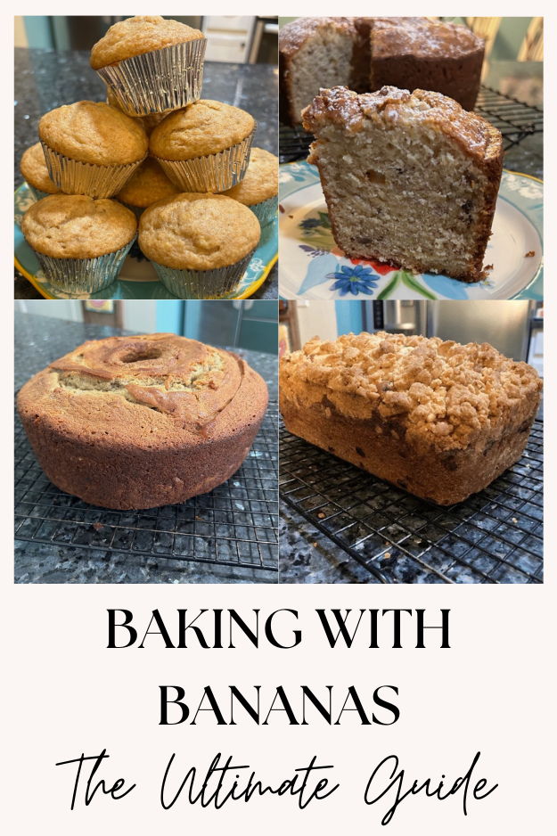 baking with bananas pin for pinterest