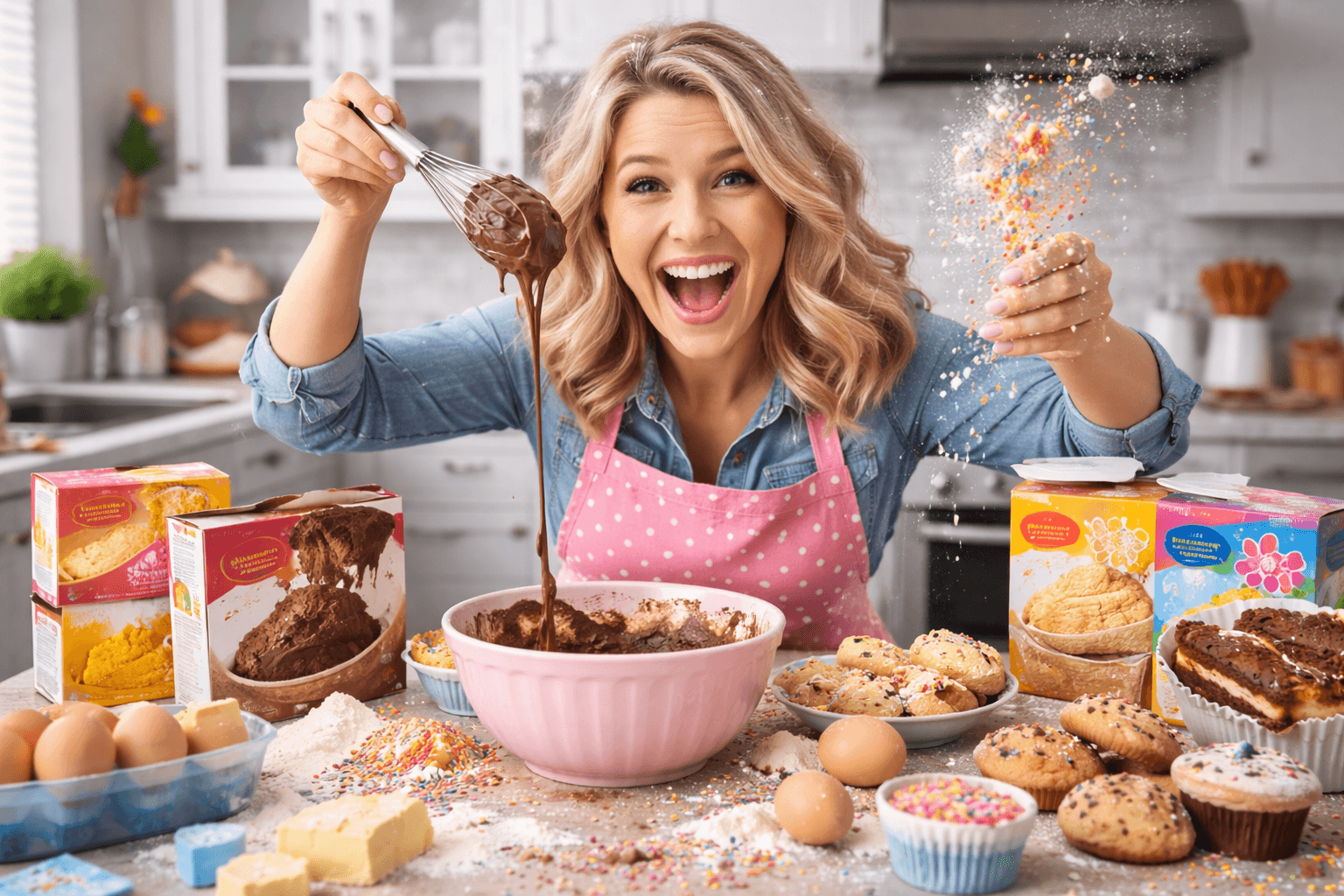 woman in kitchen, baking