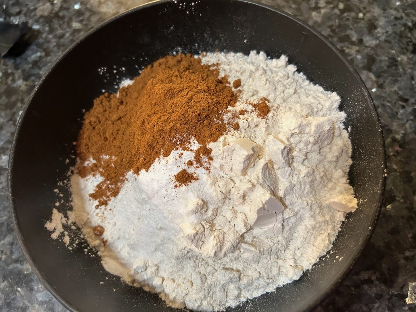 banana churro muffins, dry ingredients