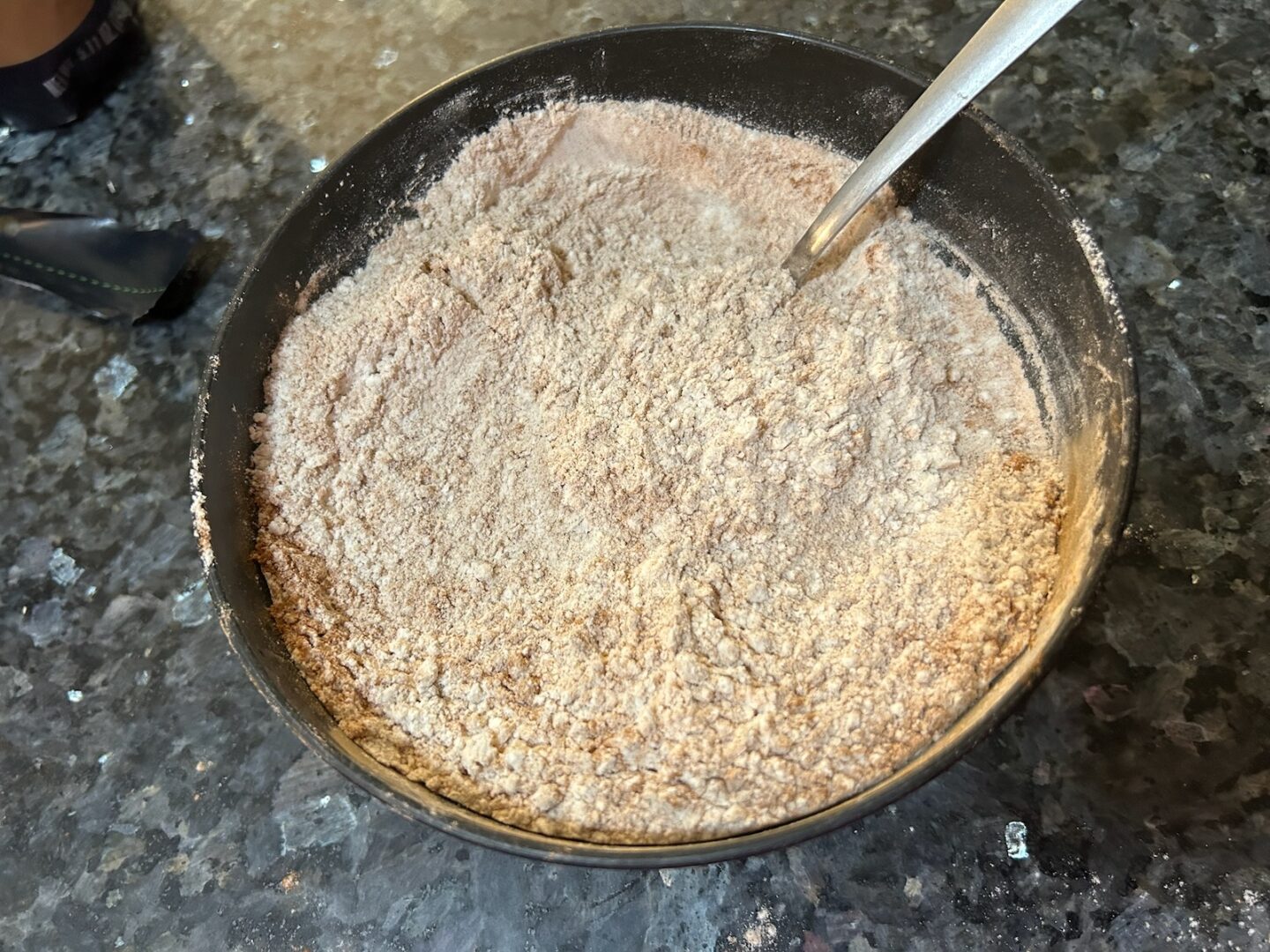 banana churro muffins, dry ingredients (mixed)