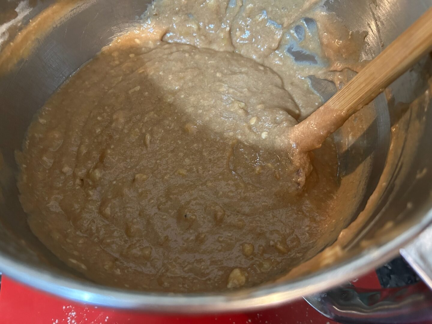 banana churro muffin batter