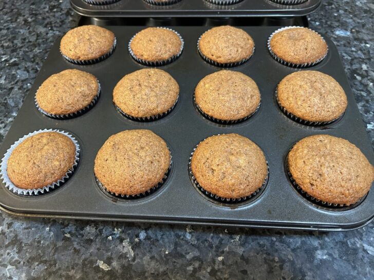 baked banana churro muffins