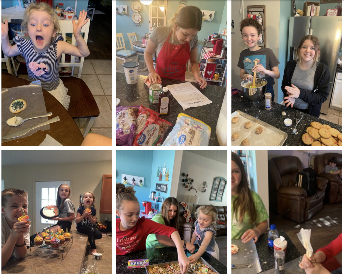 kids baking collage