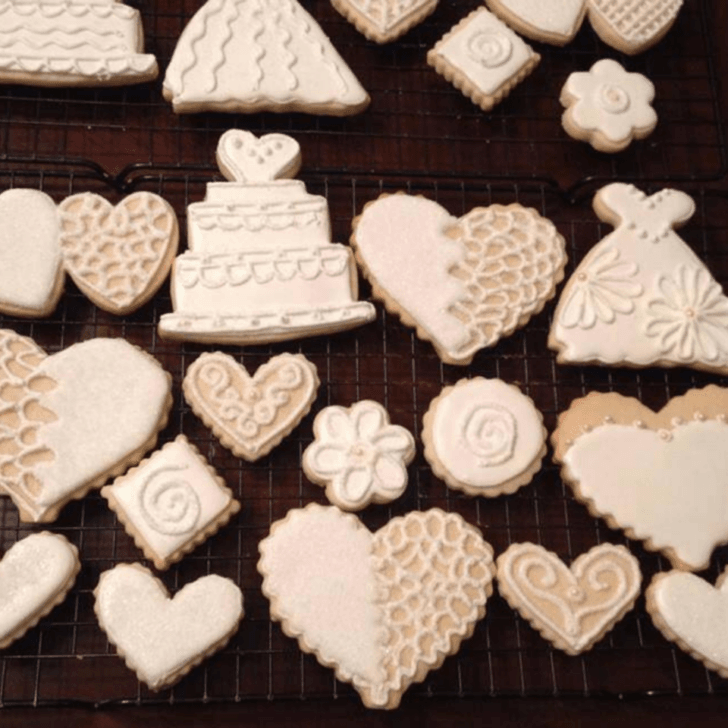 hand-painted wedding cookies