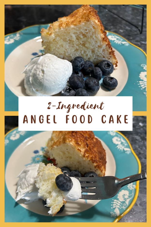 2-Ingredient Angel Food Cake pin for Pinterest