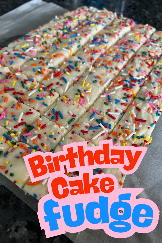 birthday cake fudge pin for pinterest