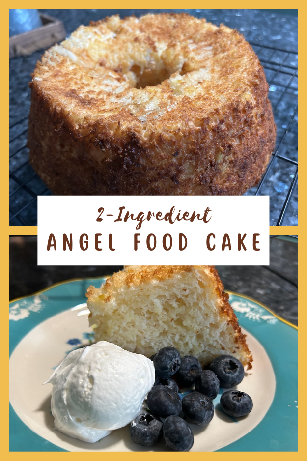 2-Ingredient Angel Food Cake pin for Pinterest
