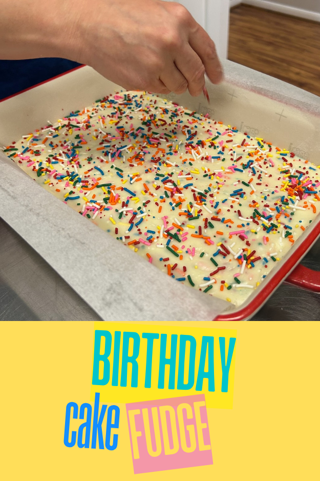 birthday cake fudge pin for pinterest