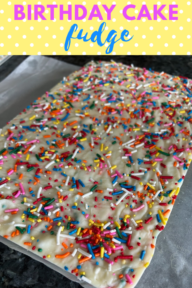 birthday cake fudge pin for pinterest