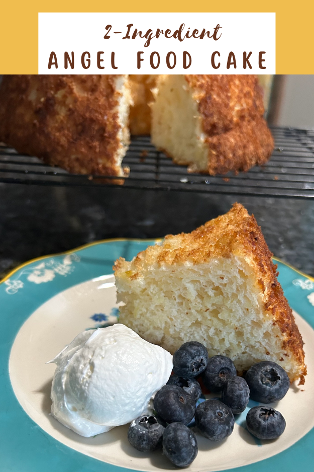 2-Ingredient Angel Food Cake pin for Pinterest