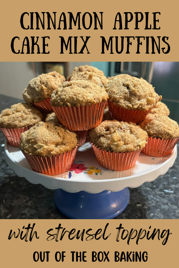 Cinnamon Apple Cake Mix Muffins pin for pinterest