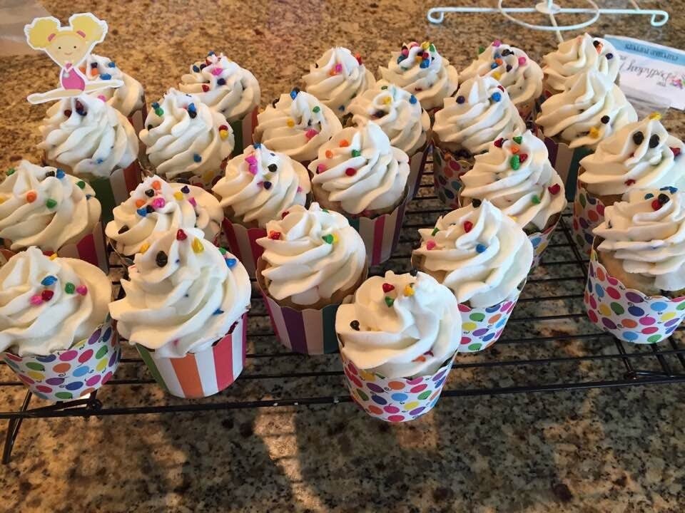 cupcakes with colorful sprinkles