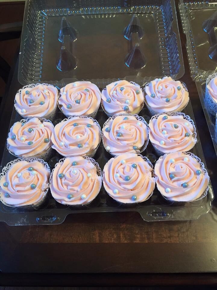 pink frosted cupcakes