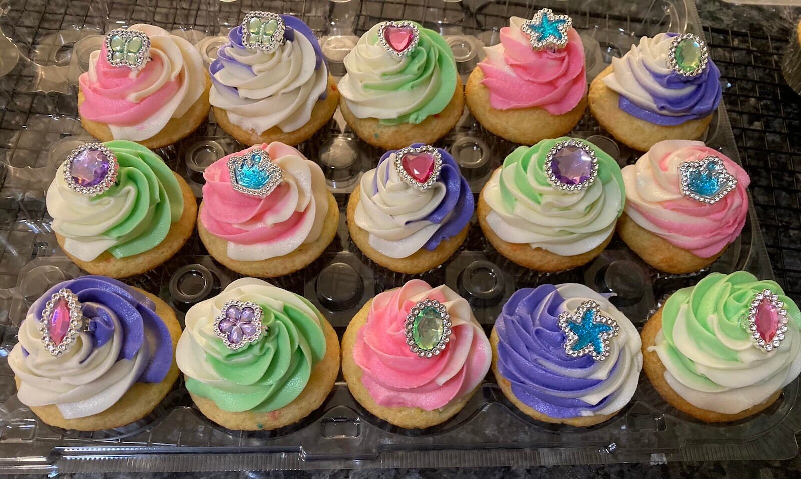 bright, colorful cupcakes