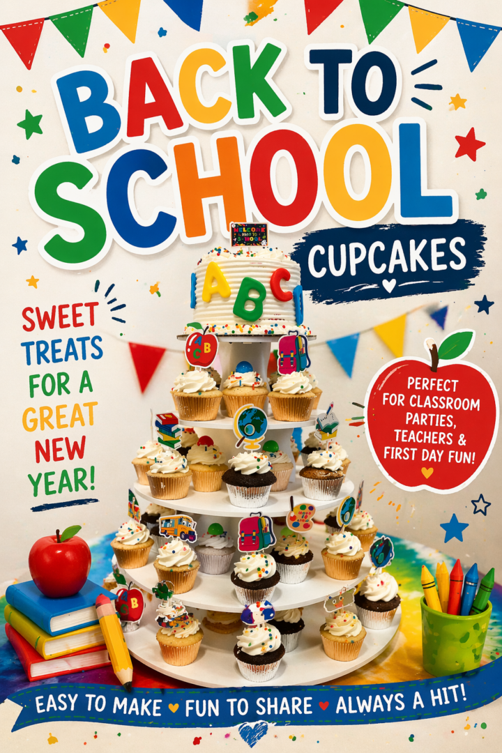 back to school cupcakes pin for pinterest