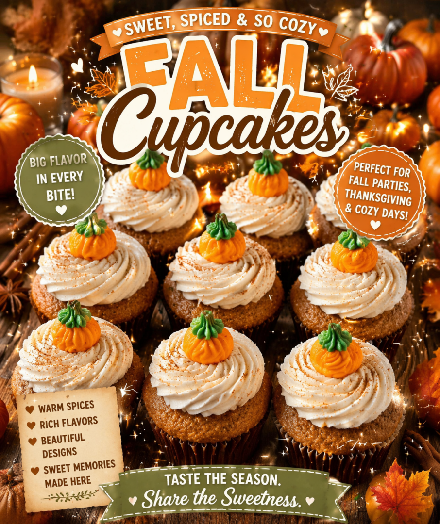 fall cupcakes pin for pinterest