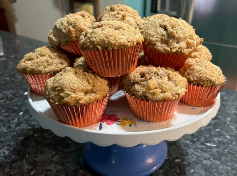 Cinnamon Apple Cake Mix Muffins with Streusel Topping