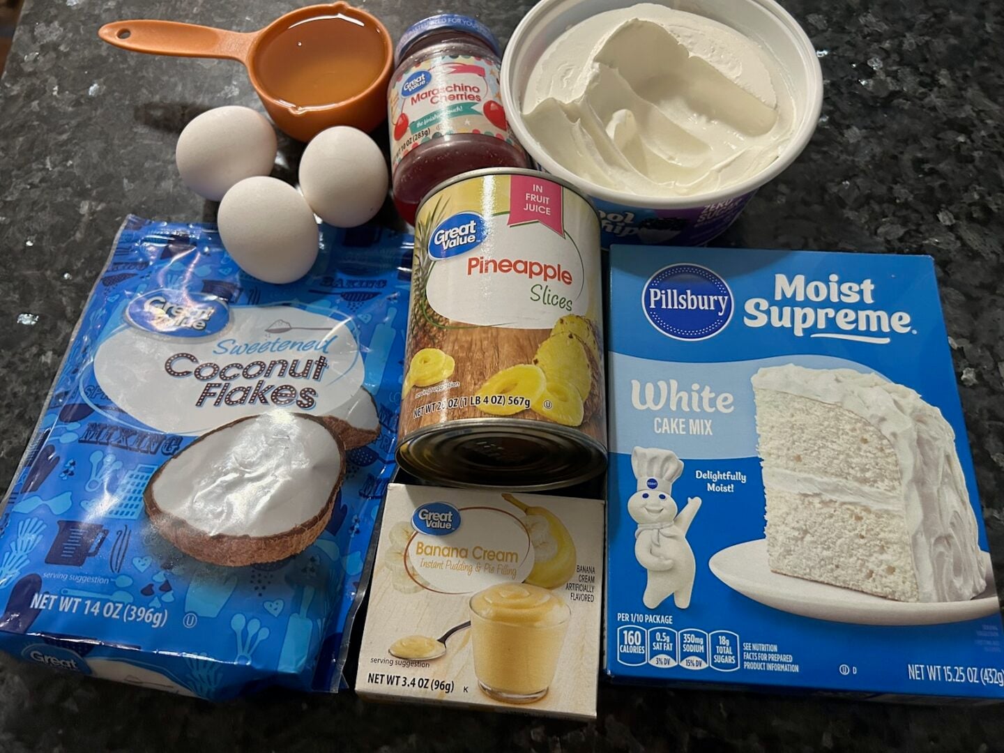Hawaiian Poke Cake (Hawaiian Cream Cake) ingredients
