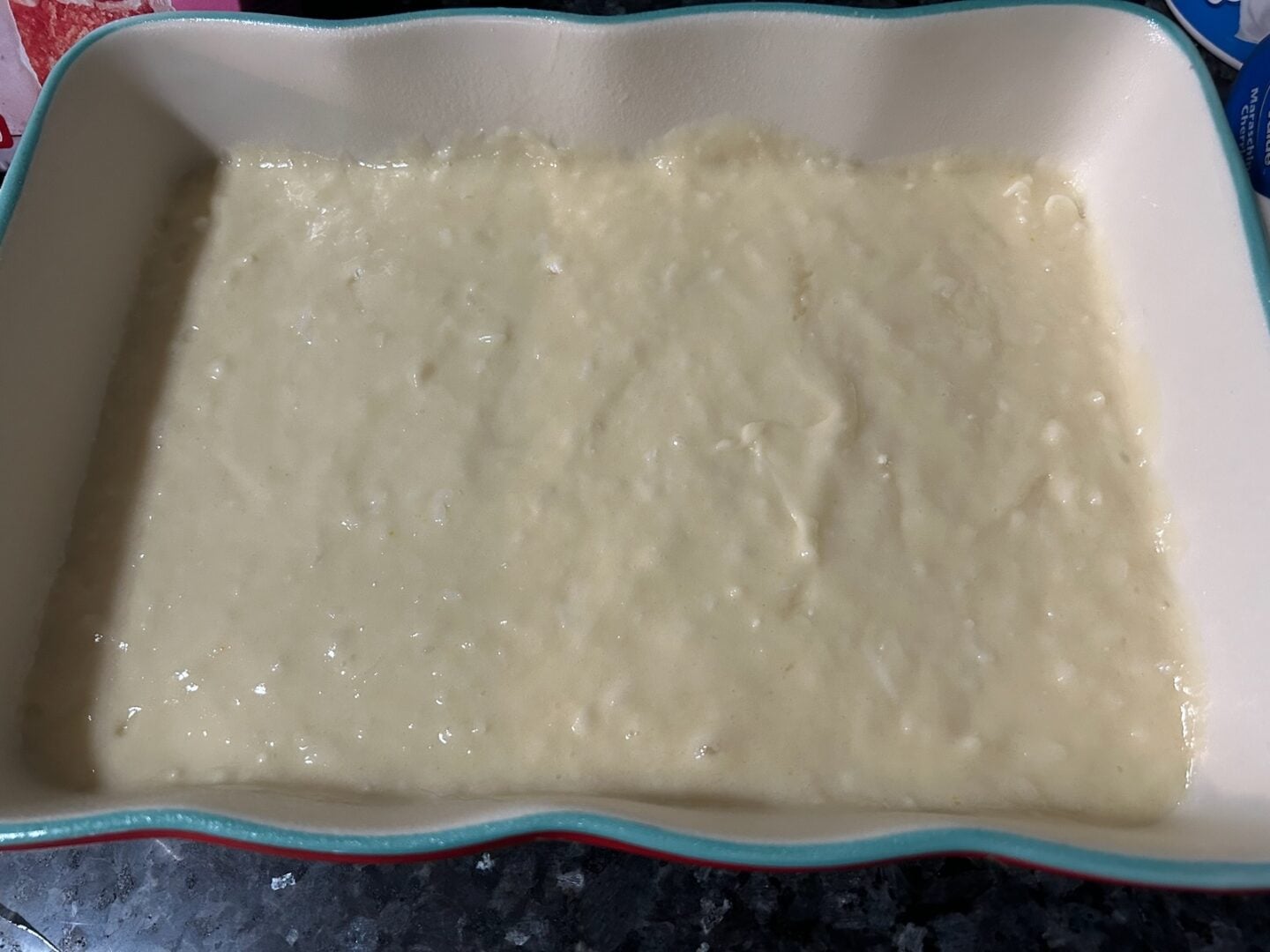 cake batter in 9x13-inch pan