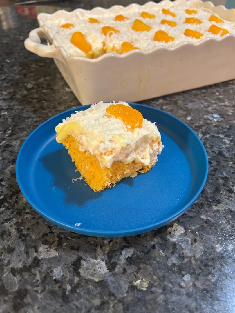 slice of mandarin orange cake