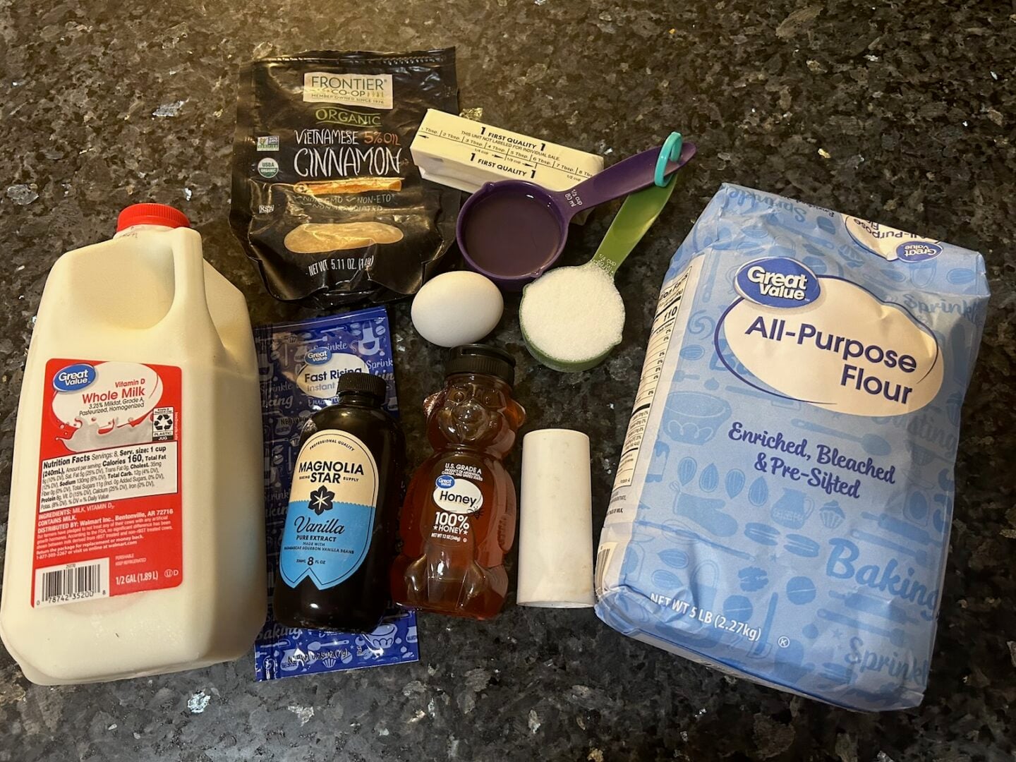 Homemade Honey Buns ingredients 