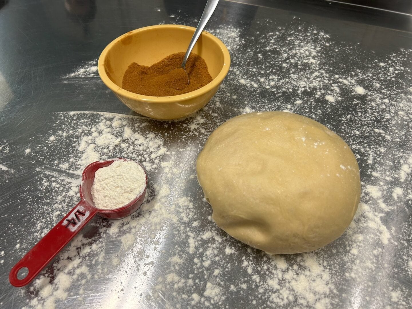 Homemade Honey Buns dough after rising