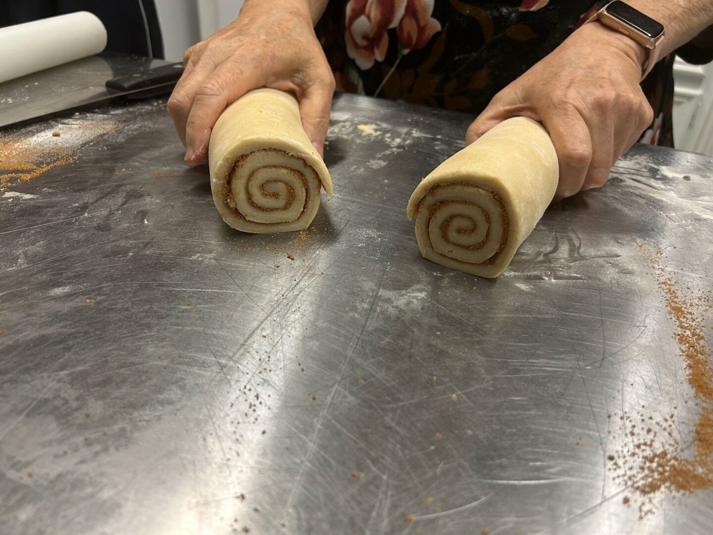 inside view of Homemade Honey Buns before cooking