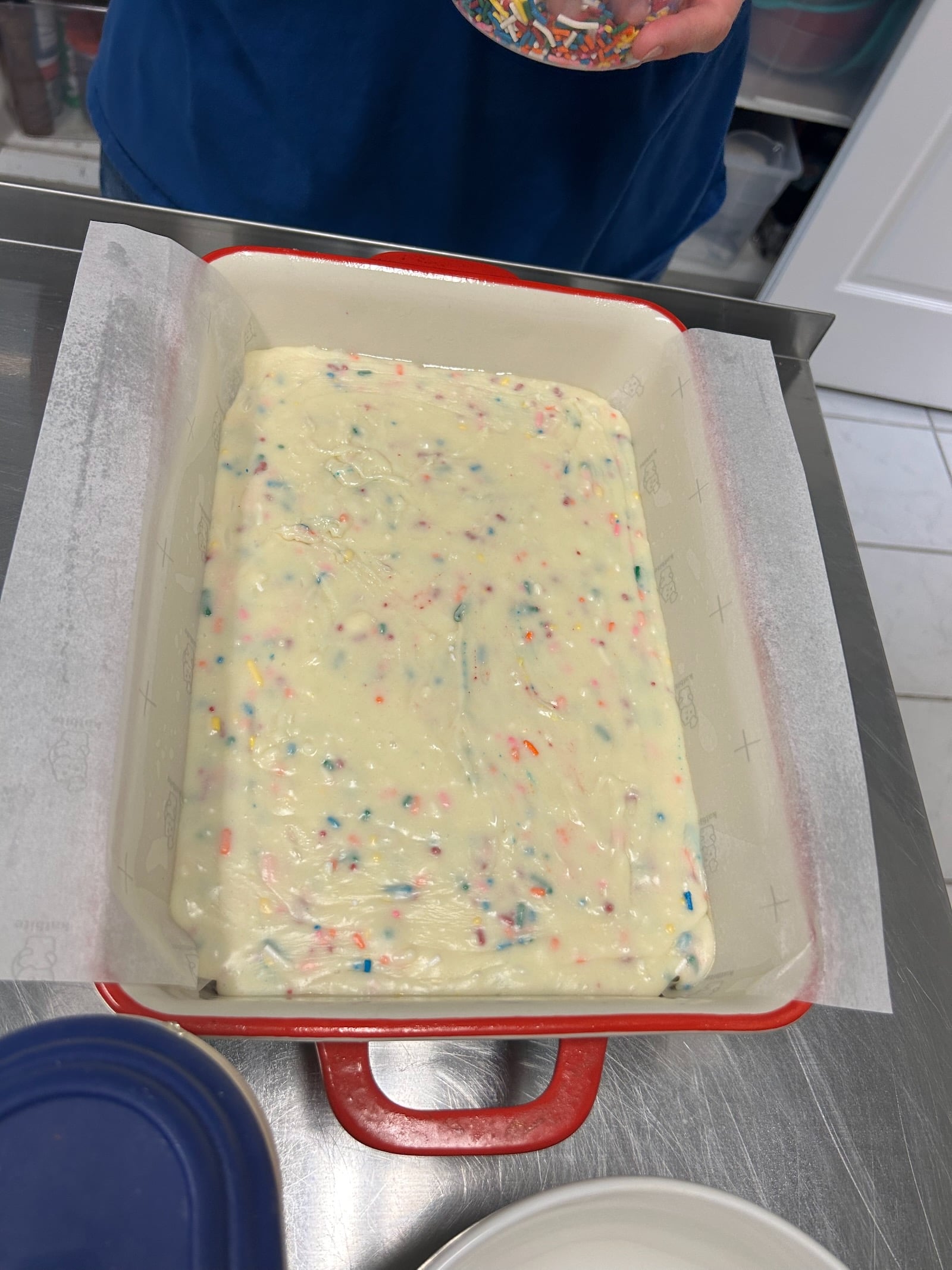 birthday cake fudge in pan