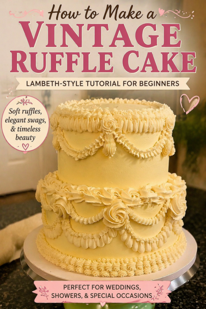 Messy Ruffle Cake Tutorial How to Make a Vintage Ruffle Cake (Lambeth-Style Tutorial for Beginners ...