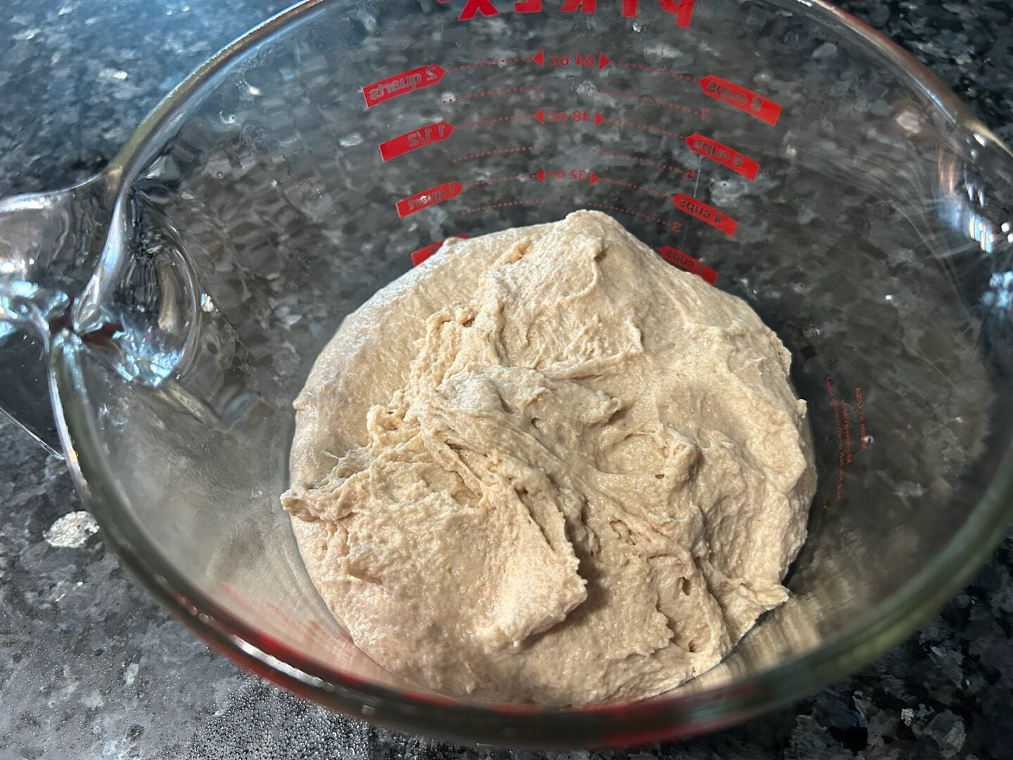 tacky bread dough, freshly kneaded