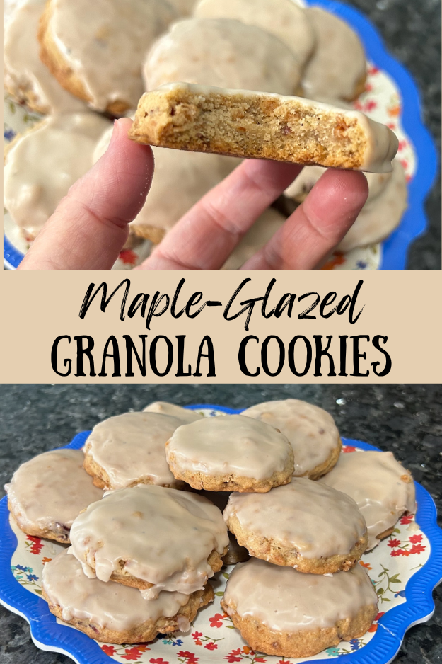 Maple-Glazed Granola Cookies pin for Pinterest