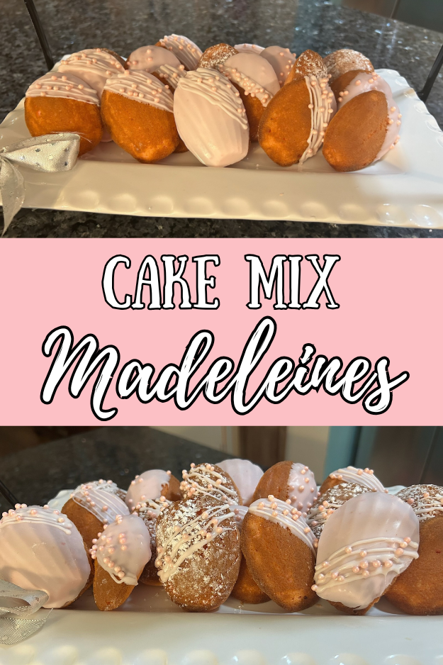 cake mix madeleines pin for pinterest