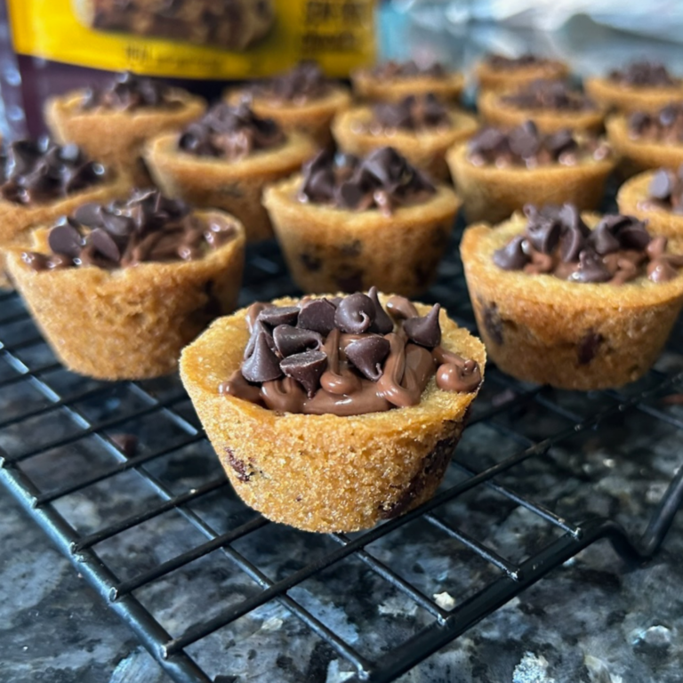 Chocolate Chip Cookie Cups with Nutella Filling