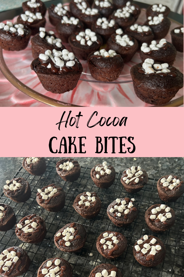 Hot Cocoa Cake Bites with Marshmallow Fluff Filling