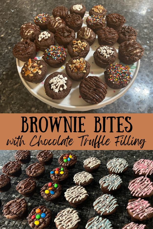 Brownie Bites with Chocolate Truffle Filling