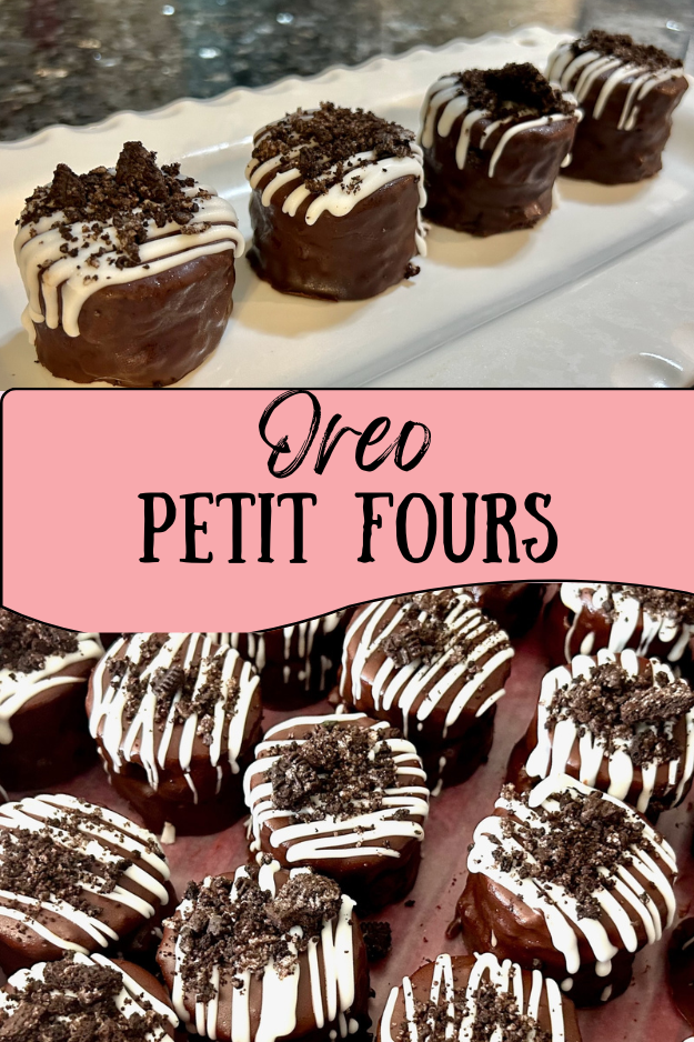 Oreo Petit Fours pin for pinterest