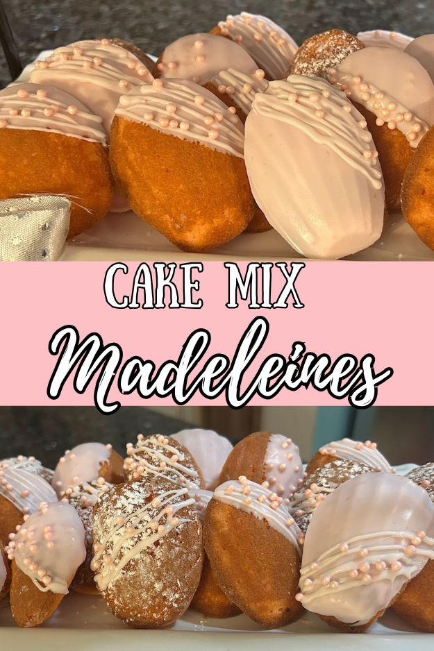 cake mix madeleines pin for pinterest
