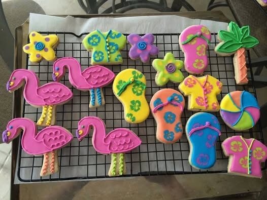 flamingo and other summer cookies