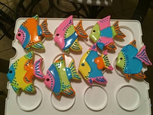 colorful fish cookies