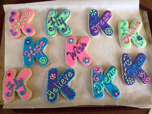 initial k cookies for little girl