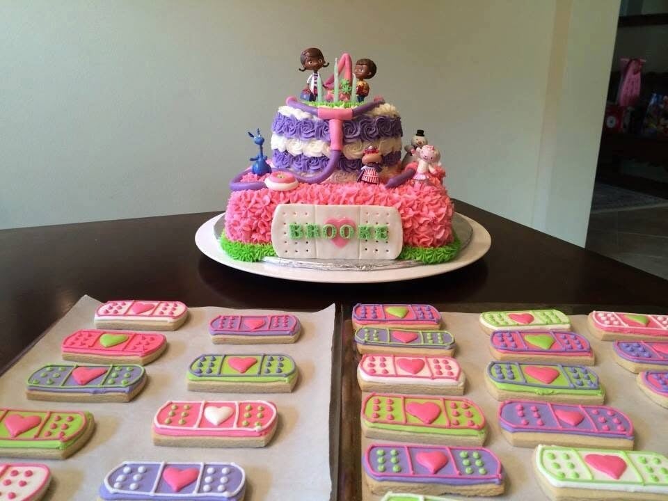birthday cake and cookies
