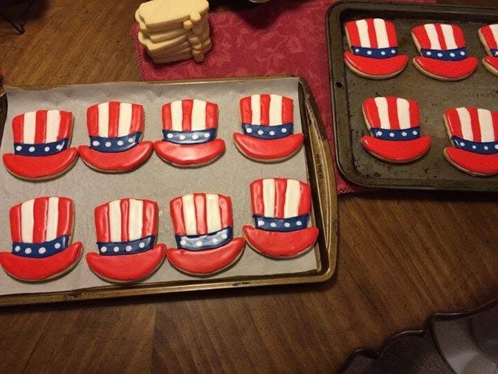 Uncle Sam hat cookies for 4th of july