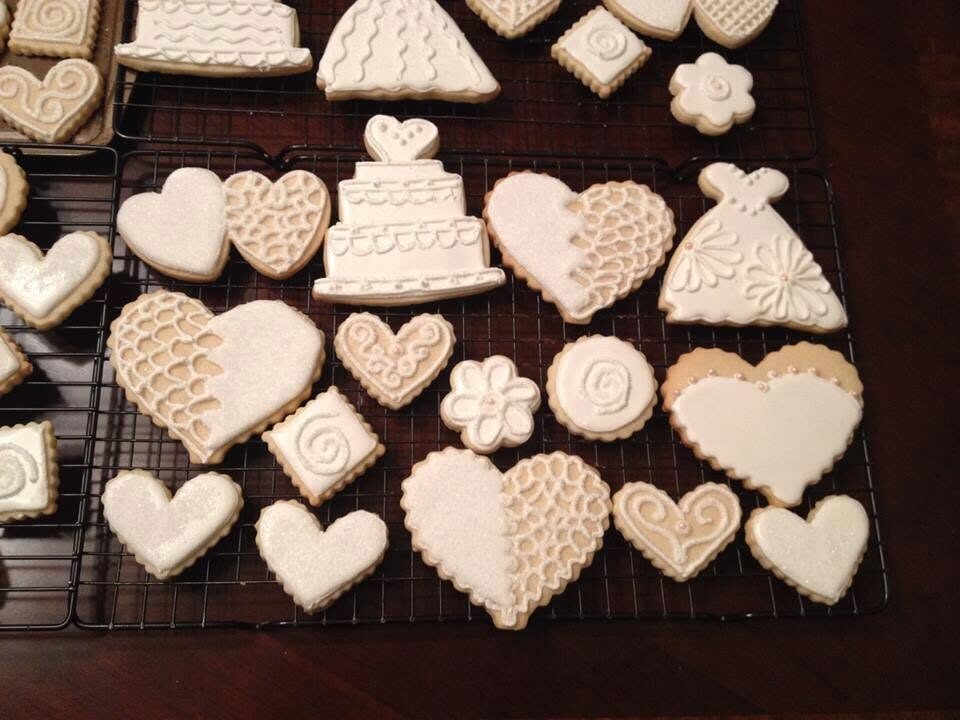painted wedding cookies
