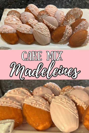 cake mix madeleines pin for pinterest