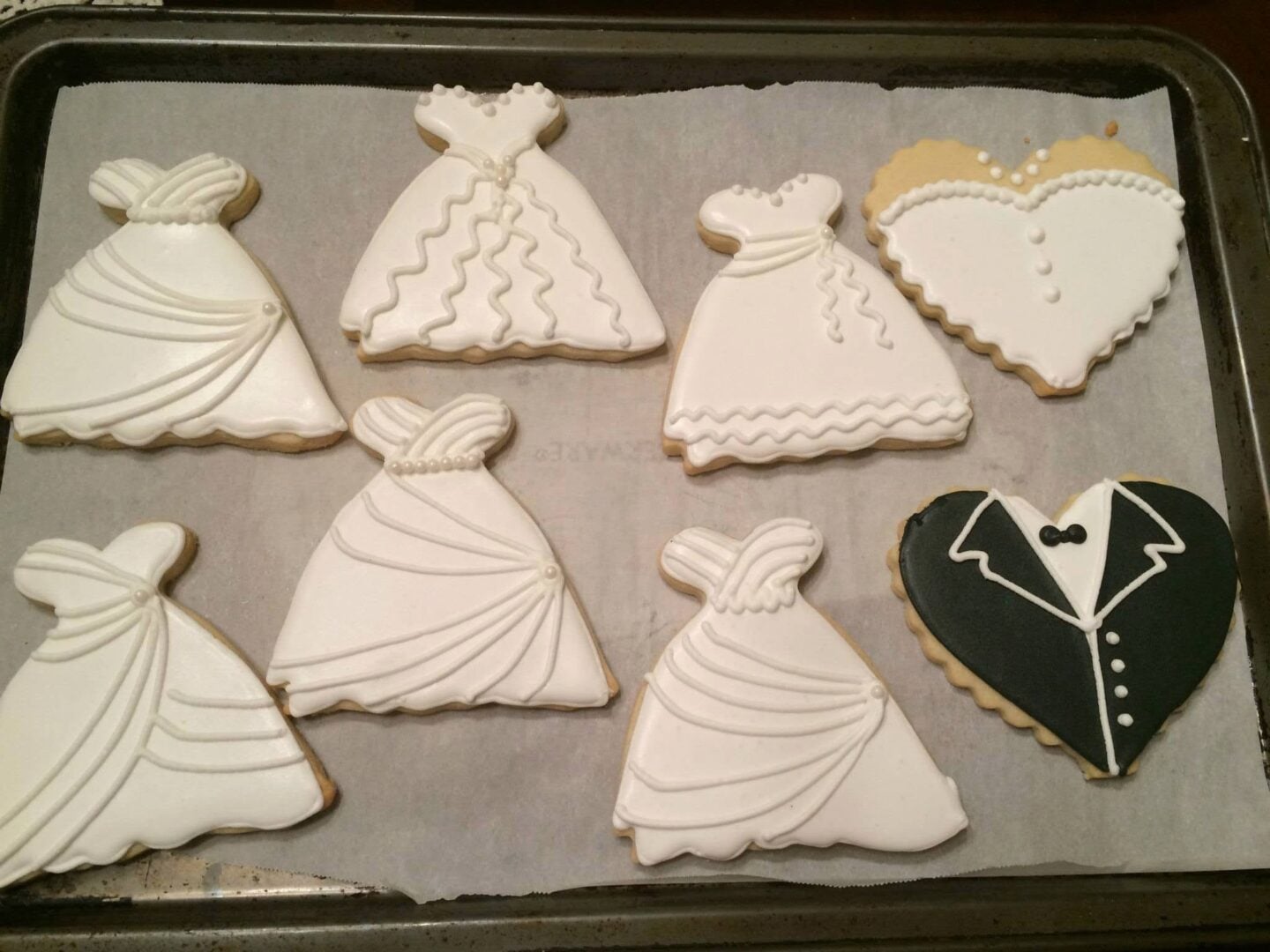 painted wedding cookies