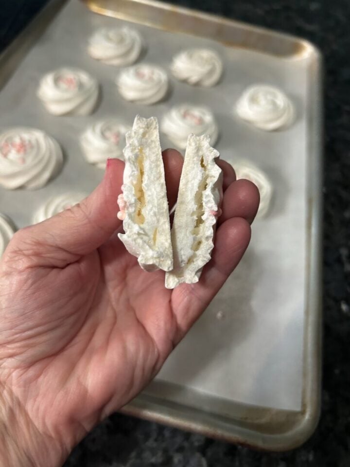 meringue rosettes interior view