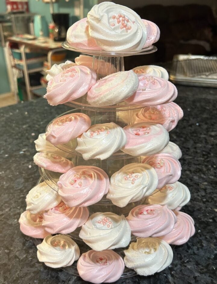 meringue rosettes pin for pinterest