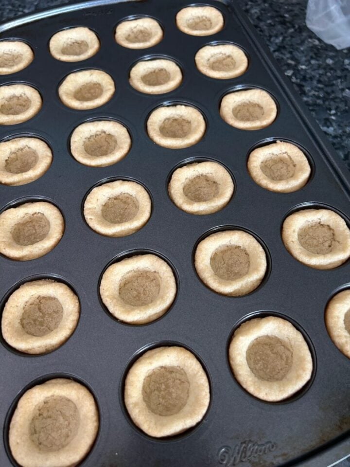 sugar cookie cups baked in pan