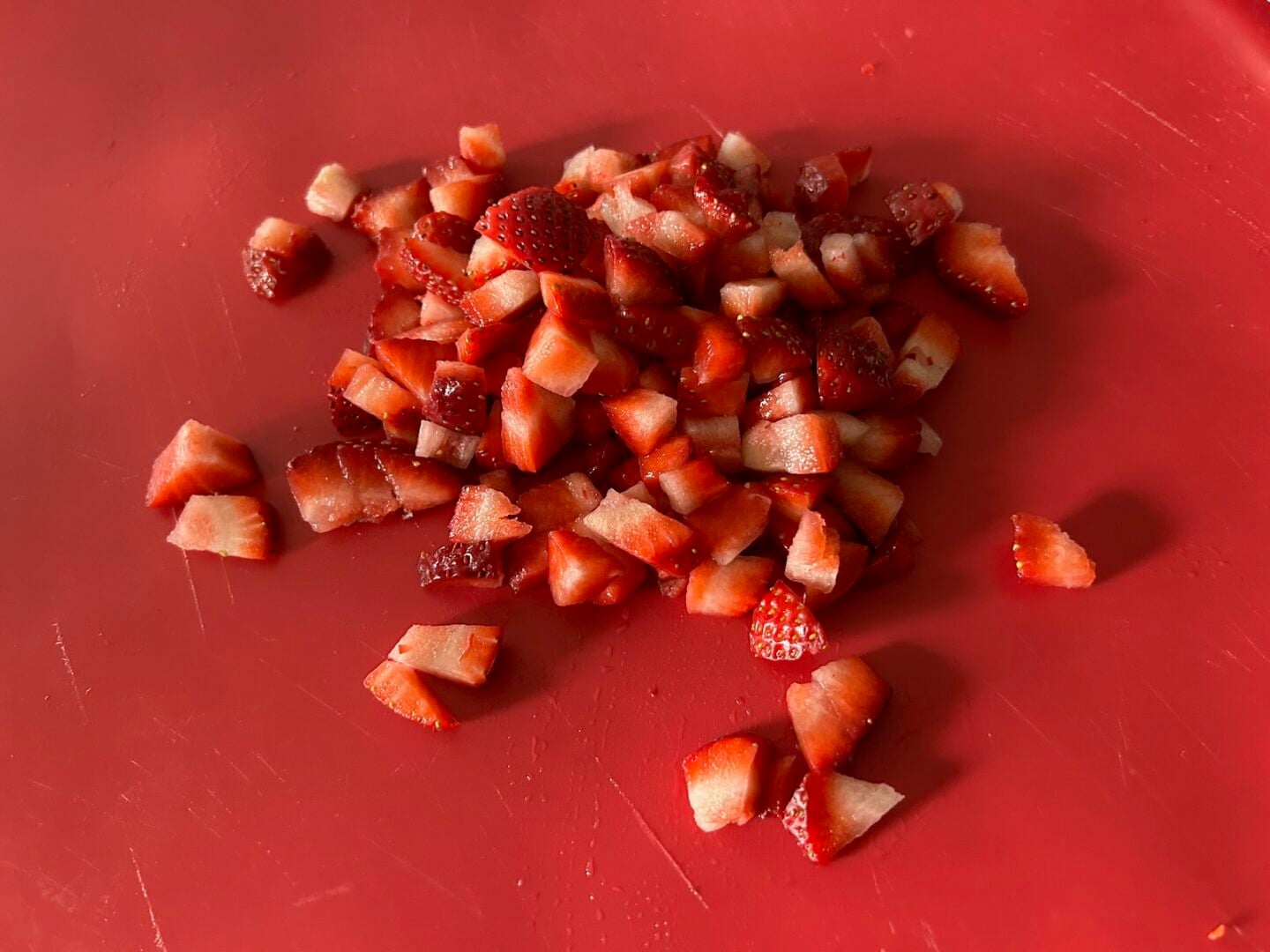 diced strawberries
